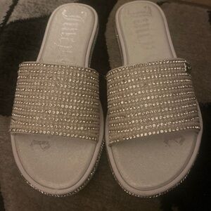 Juicy Couture Silver Rhinestone Sandals